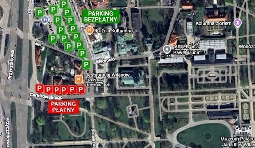 Mapa dojazdu do Restauracji Wilanów